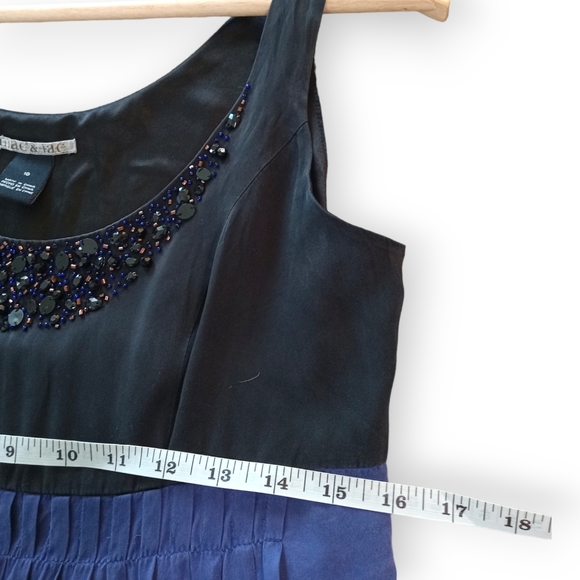 Mac & Jac 100% silk with lining Sleeveless dress with waist tie size 10 - Picture 6 of 9